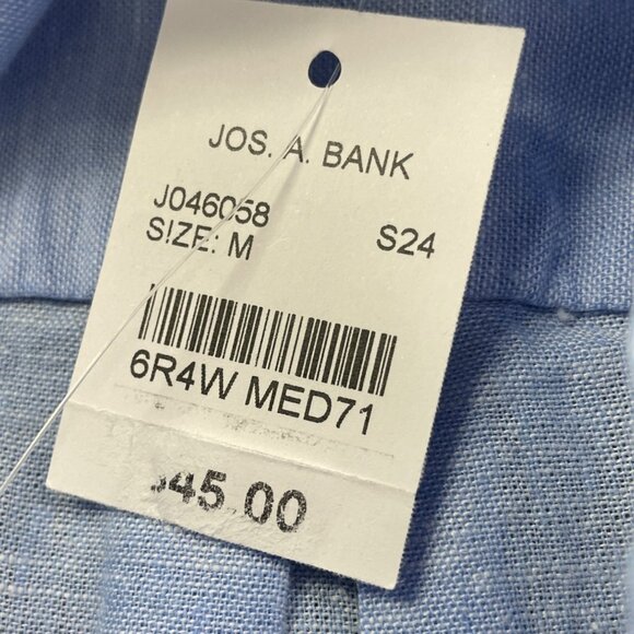 Jos. A. Bank Mens Blue Short-Sleeve Shirt With Tailored Fit Size M - New - Picture 7 of 8